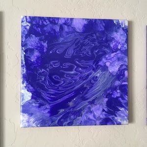Fluid art acrylic pour art on 12x12